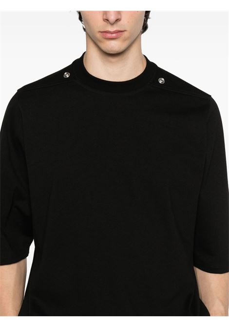 T-shirt in cotone biologico con borchie in nero Rick owens - uomo RICK OWENS | RU02E1249BAES209